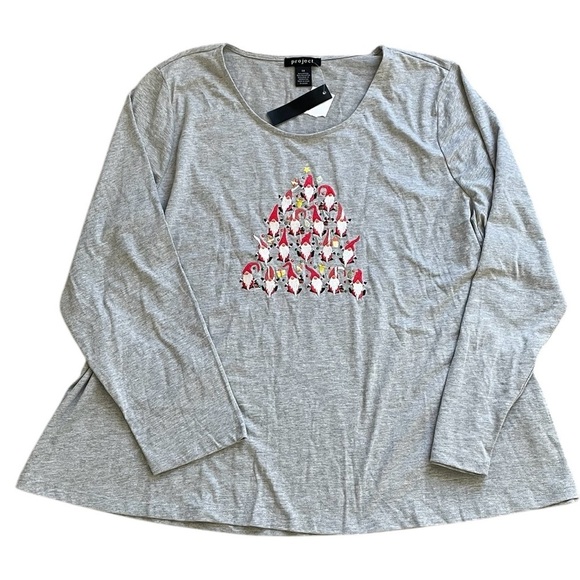 Project Christmas Funny Crewneck Sweashirts Shirts Santa Gnomes Print Pullover - Picture 1 of 3